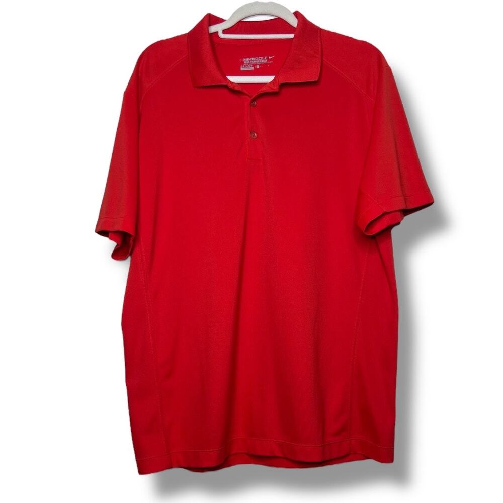 Men's Nike Golf Tour Performance Red Dri-Fit Polo Shirt Large - Picture 2 of 6